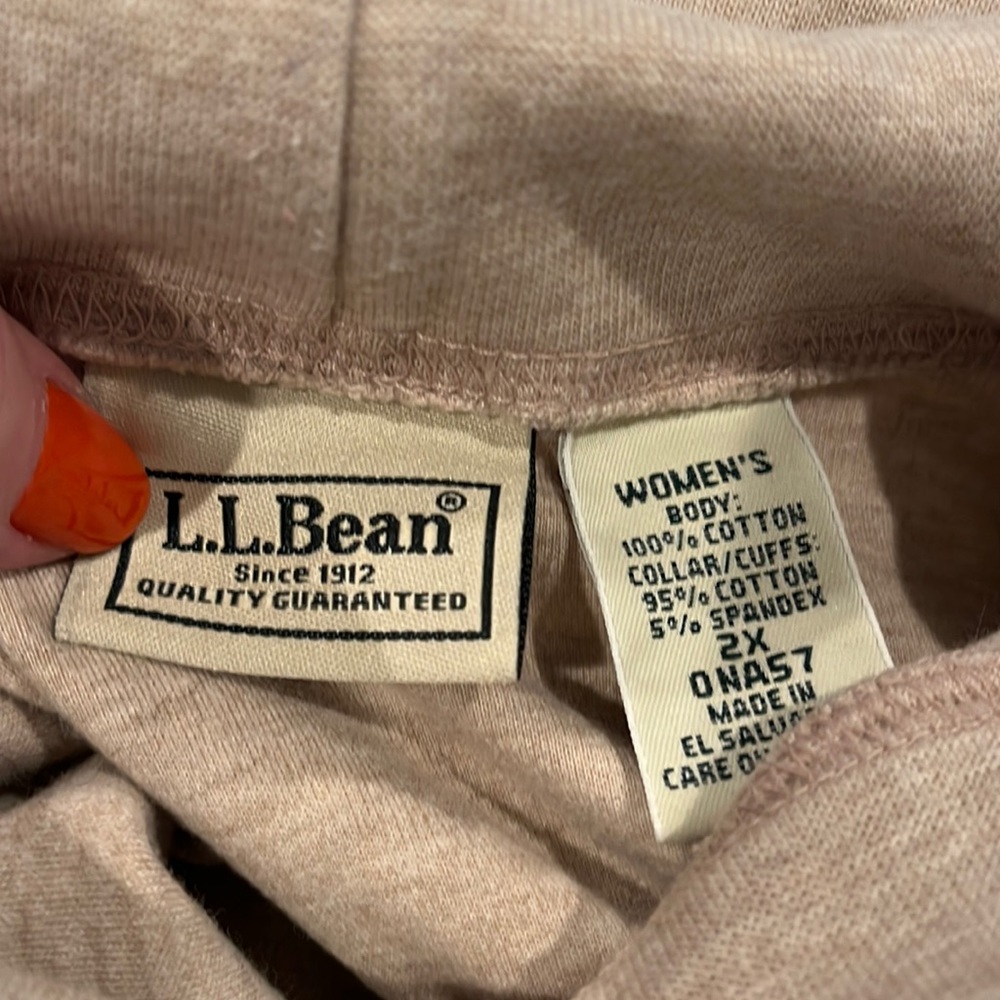 2x  cotton LLBEAN turtleneck. Long sleeves